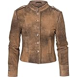 Lederjacke Wiesnkönig Damen Martina K16 Jacke, Braun (braun-Marine 534), 36