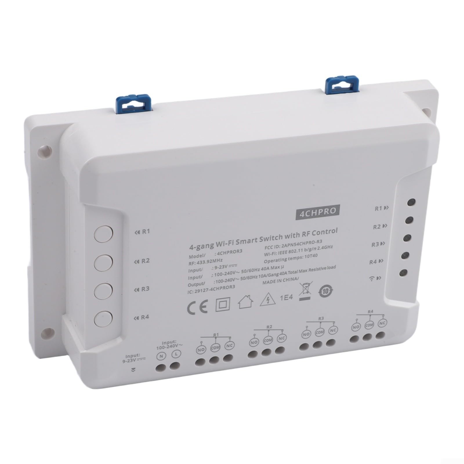Módulo Interruptor Inteligente WiFi 4 Canales con Control RF, Compatible con para SONOFF 4CH R3 y 4CH PRO R3, para Hogar y Automatización, (4CH Pro-R3)