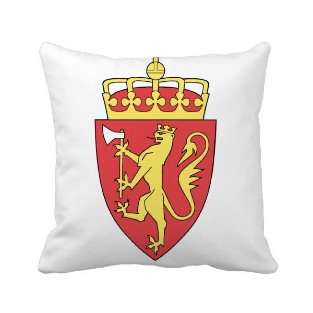 Housse de coussin Svalbard avec motif emblème national carré pour décoration canapé