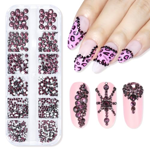 Makartt Rhinestones, Crystal Nail Gems, Flat Back Gems Crystal Nail Rhinestones for Nail, Nail Diamonds Stone Nail Charms DIY Crafts Makeup Nail Accessories option