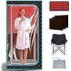 ZONEMEL Portable Infrared Sauna Box with 660nm Red Light Therapy, Personal Sauna Tent, Remote Control, Heating Foot Pad, Upgraded Comfortable Chair, Dry Sauna for Home Spa