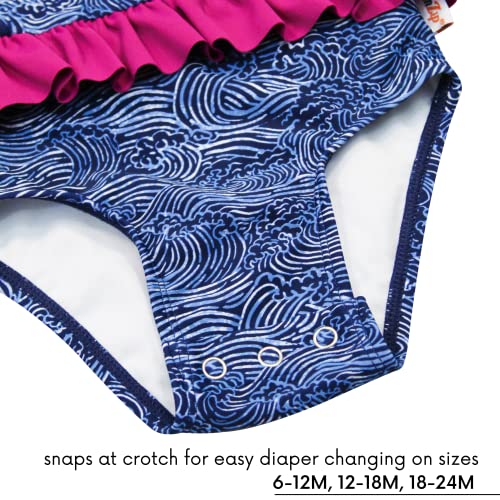 Image of SwimZip Girls' Long Sleeve Rash Guard & 1-Piece Swimsuit - UPF 50 Sun Protection