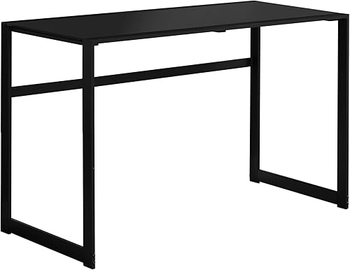 Miniatura 1 de Monarch Specialties Mesa de estudio para computadora portátil para el hogar y la oficina, escritorio de computadora con parte superior de vidrio