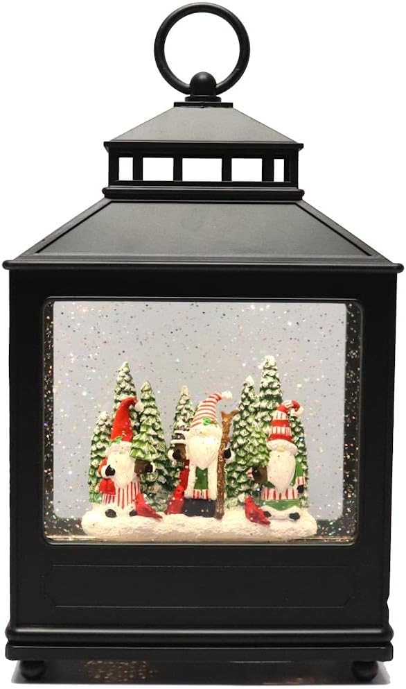 Raz Imports Gnomes in Forest Lighted Water Lantern 11 Inch