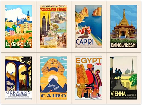 40 cartes postales vintage de voyage avec 40 motifs différents au recto sur carton épais (40 cartes postales vintage de voyage) – vue 4