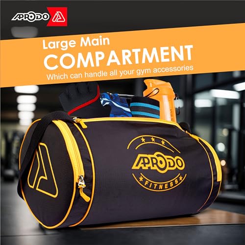 Image of APRODO Polyester PU Coated Sports Duffle /Shoulder /Gym Bag for Men & Women, 23L (18 x 9 x 9) Inch