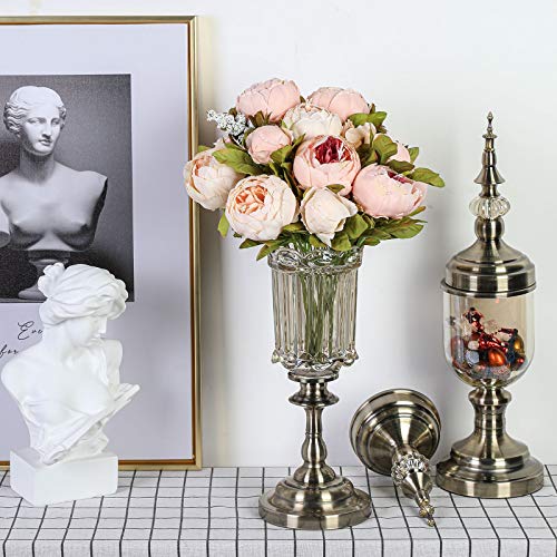 Luyue 2Pcs Vintage Artificial Peony Fake Silk Flowers Bouquet Wedding Home Floral Decoration(Light Pink Bud) #TOP2