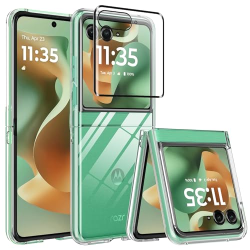 Deekeewe Clear Case for Motorola Razr 2025,Razr 2025 Phone Case with Screen Protector,Slim Thin Shockproof Protective Case Cover for Moto Razr 2025,Transparent
