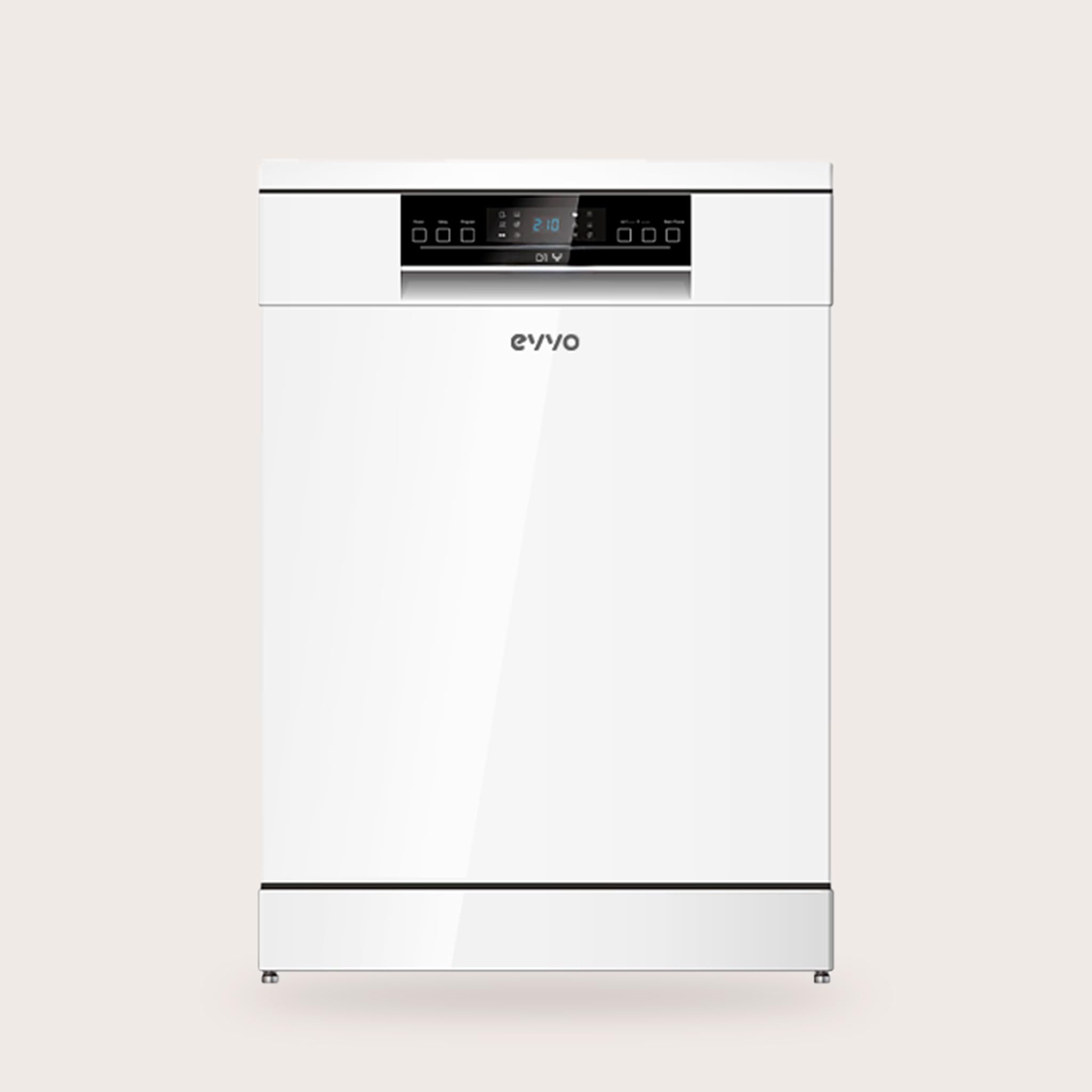 Lavavajillas EVVO D1Y - 60 cm, 13 Servicios, Clase Energética C, 6 Programas, Funcionamiento Silencioso, Apertura Automática, Media Carga, Inicio Diferido 24h, Bloqueo Infantil