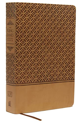 KJV Study Bible, Large Print, Leathersoft, Tan, Thumb Indexed, Red Letter: Second Edition (Signature)