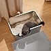 Yangbaga Extra Large Stainless Steel Litter Box, Leak Proof 12 Inches High Sides for Urine & Litter Trapping, Easy Entry for Kittens, Older Cats,Non-Stick,Non-Slip,No Sharp Edges