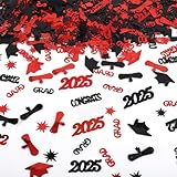 Graduation Confetti 2025, Black Red Decor Graduation Party Supplies, Class of 2025 Decorations Table Confetti for Kindergarten Preschool High School College