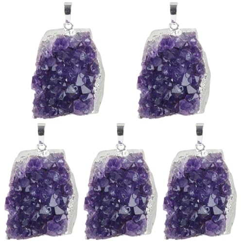 Collier pendentif de cristal Gadpiparty améthyste naturelle pour bijoux DIY