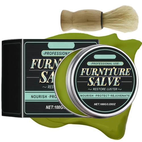 100G Furniture Salve for Leather Leather Furniture Cleaner Lea-ther Polish & Conditioner for Bags & Sofa Restoration Cream Deeply Nourishes & Protects Car Seats Upholstery & Furnitures Interior