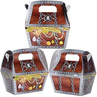 MEJOSER 30pcs 8 * 4 * 10.5cm Pirate Treasure Chests Pirate Themed Party Treat Boxes Cake Food Candy Boxes Paty Favour Treat Boxes Kids