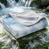 EMME Manta Refrescante ARC-Chill (Q-MAX 0.45) Nocturnos - Manta Transpirable Verano, 152x203 cm,Ultra Ligera y Delgada de Doble Cara, Ideal para Durmientes Que Sufren Sudoración Nocturna,Blau