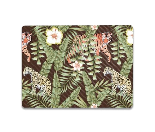 Image of MightySkins Carbon Fiber Skin Compatible with Microsoft Surface Laptop Go 3 (2023) Full Wrap Kit - Tiger Jungle | Protective, Durable Textured Carbon Fiber Finish | Made in The USA