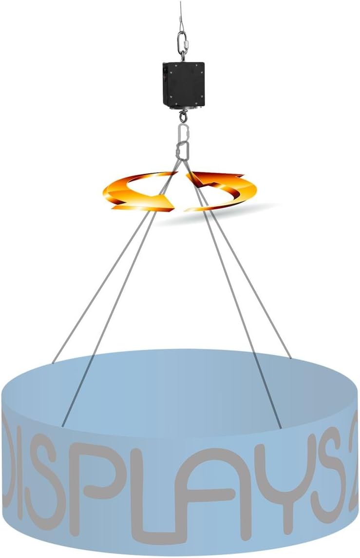 Hanging Banner Spinning Motor, Suspends from Ceiling, 2.5 RPM, 15W, 198LB Max Load (Steel/Aluminum)