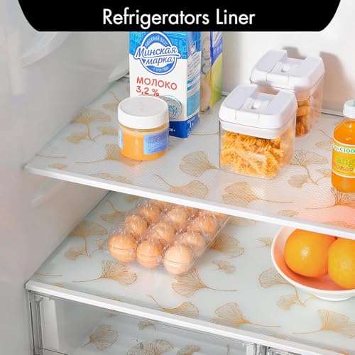 Image of SHOPPOFOBIX Fridge Mats, EVA Food Grade Washable Anti Slip Mat /Sheet for Fridge, Shelf Liner, Table, Kitchen Drawer mat (Flower)