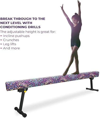 Miniatura 5 de YANGG Viga de equilibrio de gimnasia de 6 pies8 pies, haz ajustable de piso de nivel alto y bajo, altamente estable, equipo de entrenamiento de