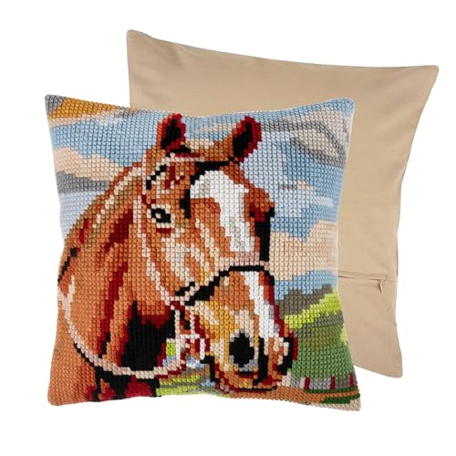 Trimits Cross Stitch Cushion Kit, Cushion Back Included, Pre Printed Canvas