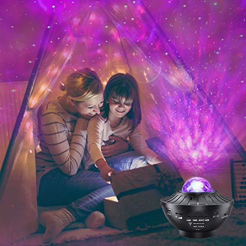 Star Projector Night Light , AIRIVO Ocean Wave Nebula Starry Projector, Galaxy Projector for Bedroom/Home Theatre/Party Bluetooth Adults Kids with Music Speaker, Voice & Remote Control - Thumbnail 7