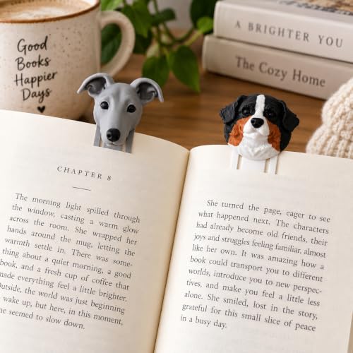 Image of 5 Pack Cute Dog Bookmarks Set, Durable Clip Style Page Markers