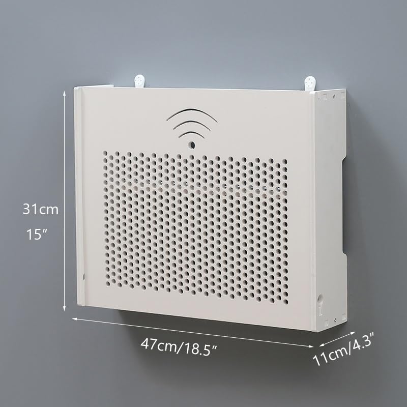 モダンなルーター収納ボックス、大容量ケーブル管理ラック、壁掛け式WiFiルーターハイダー、ルーター、ワイヤー、TVセットトップボック