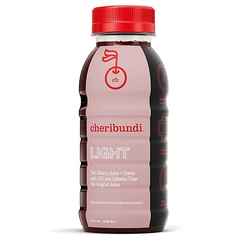 Cheribundi Jugo de Cereza Ácida 100% Light | Jugo de Cereza Ácida Bajo en Calorías y Azúcar Reducida | Bebida de Recuperación para Atletas |