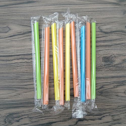 300 pitillos plásticos desechables 16cm x 1.1cm varios colores miniatura 3