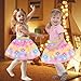 Princess Dress Up for Girls 4-6, Toddler Toys for Ages 3-6, 6 PCS Light Up Toddler Dress Up Clothes with Bracelet, Necklace, Kids Toys for 3 4 5 6 year old Girl Christmas Halloween Birthday Gift