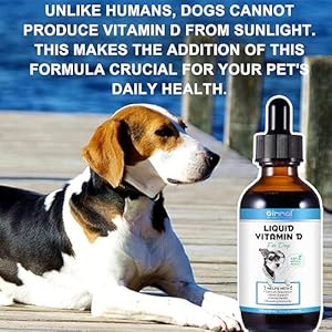 Vitamin D for Dogs, Liquid D for Dogs, Dog Vitamins D Drops Promote Calcium Absorption, Supports Hip & Joint Health and Dog Dental Health – Pet Supplements Liquid Vitamins D, Bacon Flavour – 2 Fl Oz