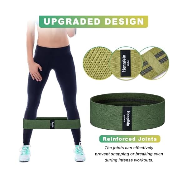 Resistance Bands for Working Out, 3 Levels Fabric Exercise Bands Set - Image 4