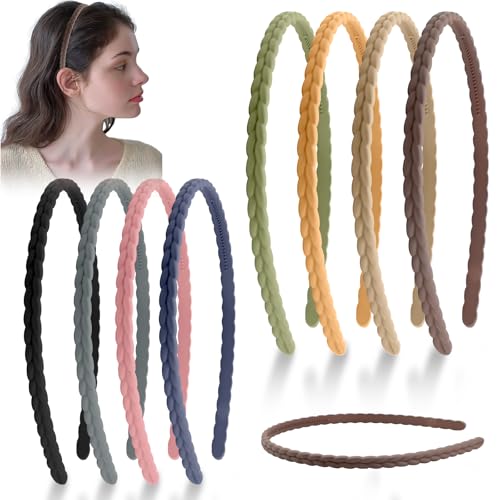 Scettar 8 Pezzi Cerchietti Per Capelli Donna, Cerchietti Semplici Fasce Per Capelli, Plastica Colorata Antiscivolo Capelli Moda Cerchietti Per Capelli Per Donne E Ragazze