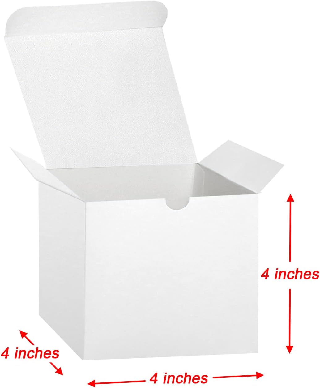 Bonfasvo Gift Boxes 30 Pack 4x4x4 inches White Fold Kraft Paper Boxes Bridesmaids Proposal Box Cupcake Boxes Easy Assemble Boxes with Lids for Wedding Birthday Party Christmas - Image 2