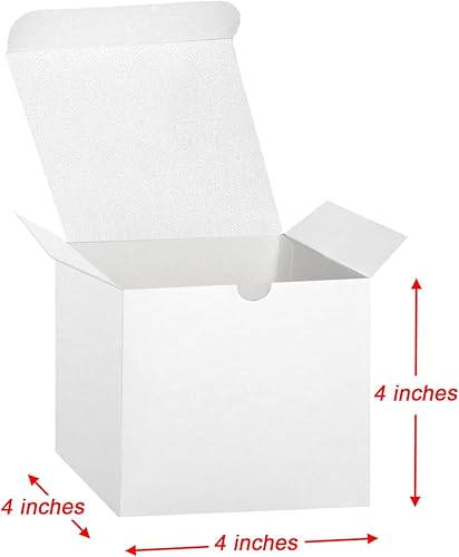 Miniatura 2 de Bonfasvo Cajas de regalo, paquete de 30 cajas de papel kraft plegables de 4 x 4 x 4 pulgadas, cajas de papel kraft plegables para damas de honor,