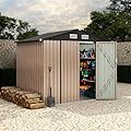 6x8 FT Metal Storage Sheds Outdoor with Floor, Metal Yard Sheds Garden Shed Kit, MetalTool Shed with Lockable Door, Metals UtilitySheds Buildings with Air Vent for Backyard Garden Patio Lawn