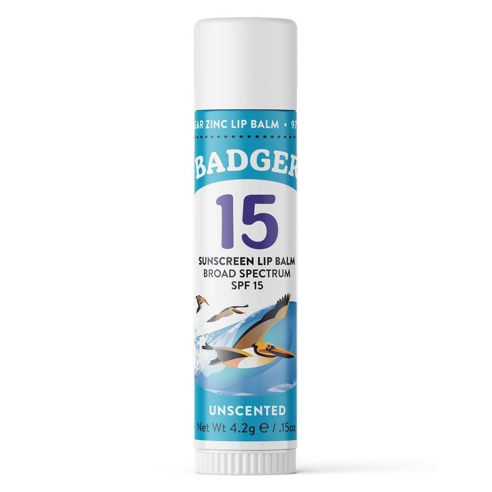 Badger Sunscreen Lip Balm SPF 15,...