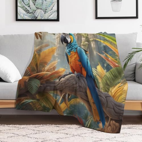 Couverture perroquet moelleuse pour stopper le froid sur votre canapé de séjour
