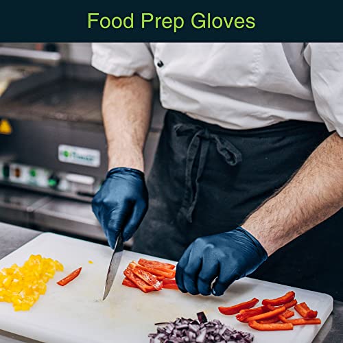 Gloves Disposable Latex Free Navy Nitrile Gloves Medium, 50 Count - Powder Free Rubber Gloves - Medical Exam Surgical Gloves - Food Safe Cooking Gloves, 3 Mil Thick #TOP2