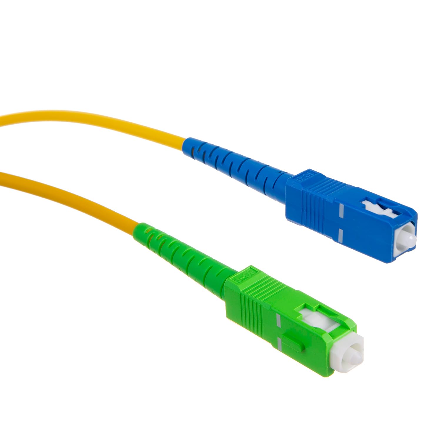 Câble Fibre Optique SC/APC Vers SC/APC - Longueur 10 M, Monomode 9/125 µm - Type G.657.A2, Jaune/vert - Pour Installation Intérieure, Haute Flexibilité - 6