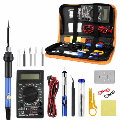 Image of ANJAMI Soldering Iron Kit 80W 17-in-1 LCD Adjustable Temp