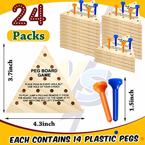 Deekin 24 Pack Wooden Triangle Peg Game Triangle Wooden Board Games Triangle Game Bulk Wooden Triangle Board Games Family Travel Games Fun Triangle Puzzle Wooden Strategy Toy For Adults Teens #TOP1