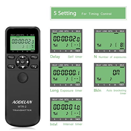 Aodelan Intervalometer Remote For Nikon - Camera Wireless Timer Shutter Release Remote Control For Nikon Z6, Z7, Z9, D850, D810, D750, D7200, Coolpix P1000, P950; Replaces Nikon Mc-Dc2, Mc-30, Mc-36A #TOP7