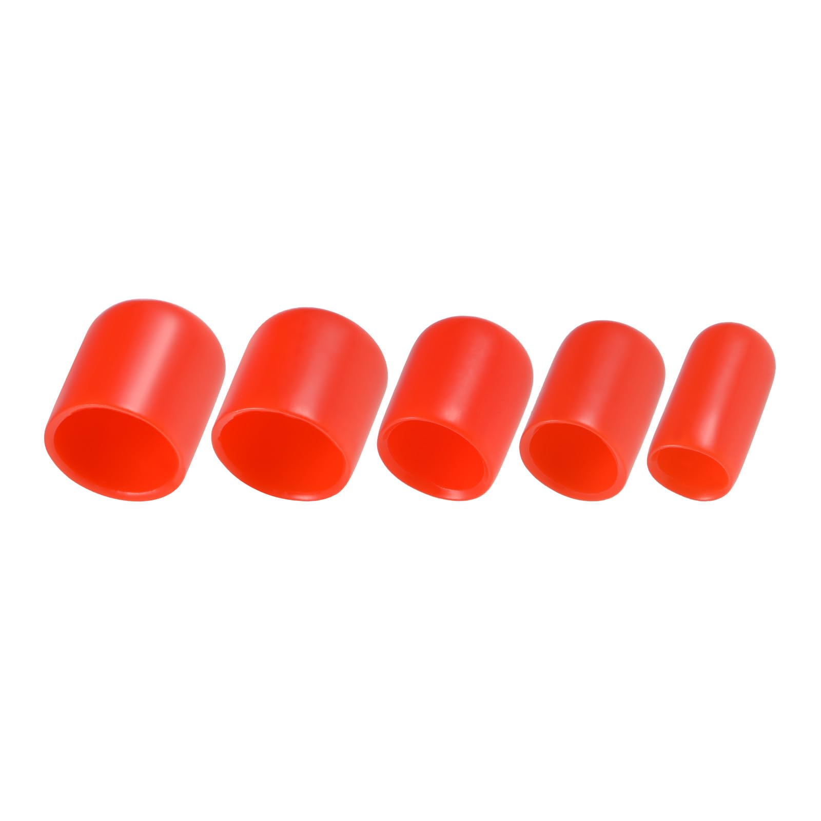 QUARKZMAN 100Pcs Tapones de Goma Redondos 6mm 9mm 12mm 16mm 19mm Cubierta de Vinilo Rojo Protectores de Rosca de Tornillo Kit de Surtido