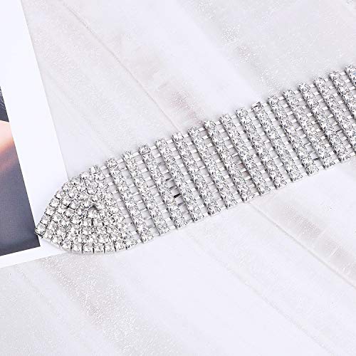 Whippy Women Rhinestone Belt Silver Shiny Diamond Crystal Ladies Waist Belt For Jeans Dresses Fit Waist Size 27-35 Inches #TOP3
