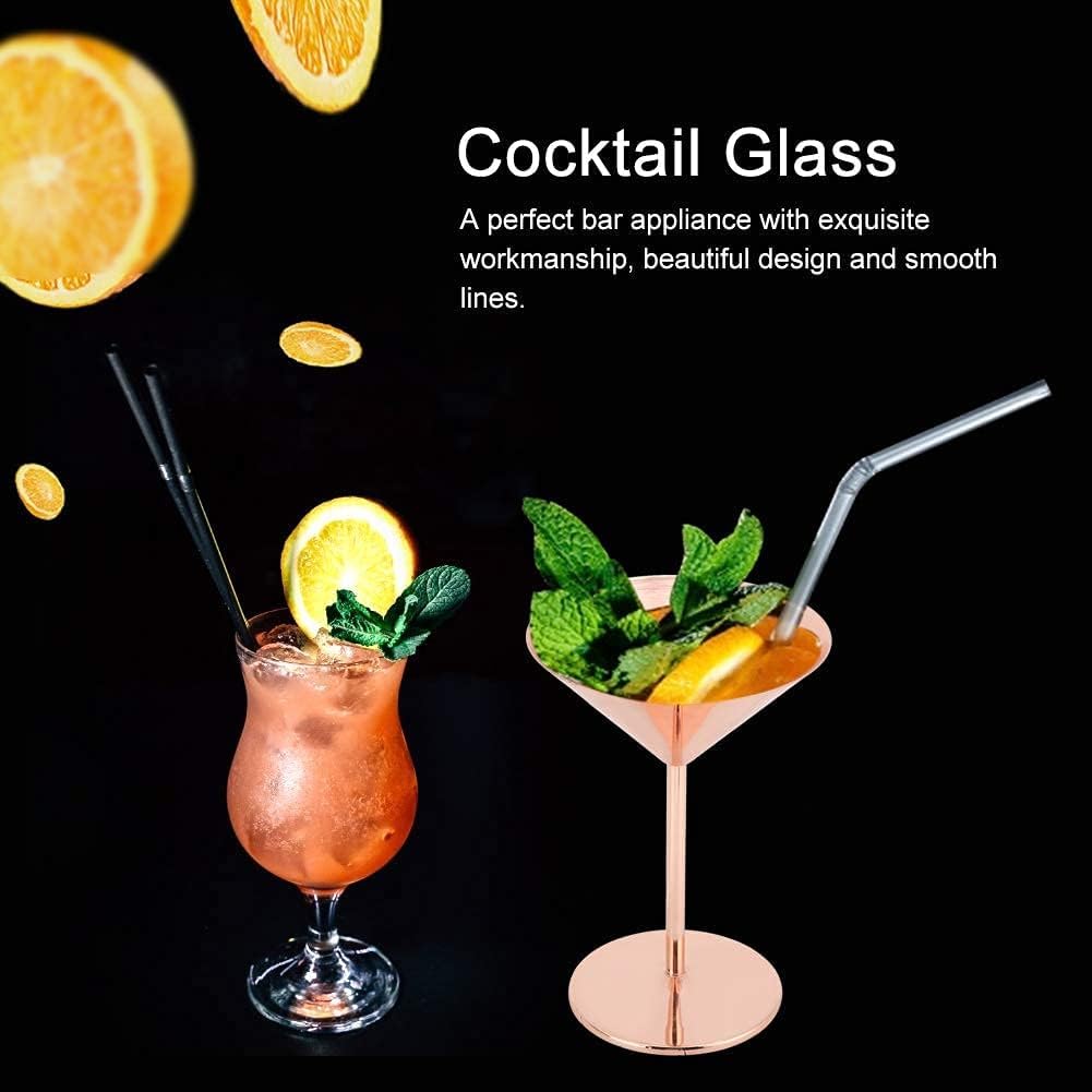 Stainless Steel Martini Glasses, 7oz, Set of 2, Unbreakable Martini Glasses, Metal Outdoor Martini Glasses, Cocktail Glasses Rose Gold Martini Goblets Glasses for Boating, RV, Parties