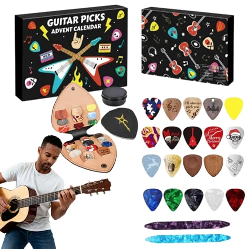 Guitar Pick Advent Calendar 2025, 24 Days Christmas Countdown Calendar