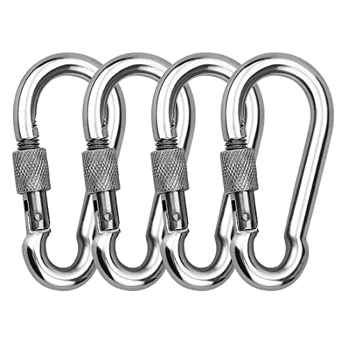 OULVLIFE Mousqueton Robuste, 100mm en Acier au Carbone zingué avec Verrouillage à vis