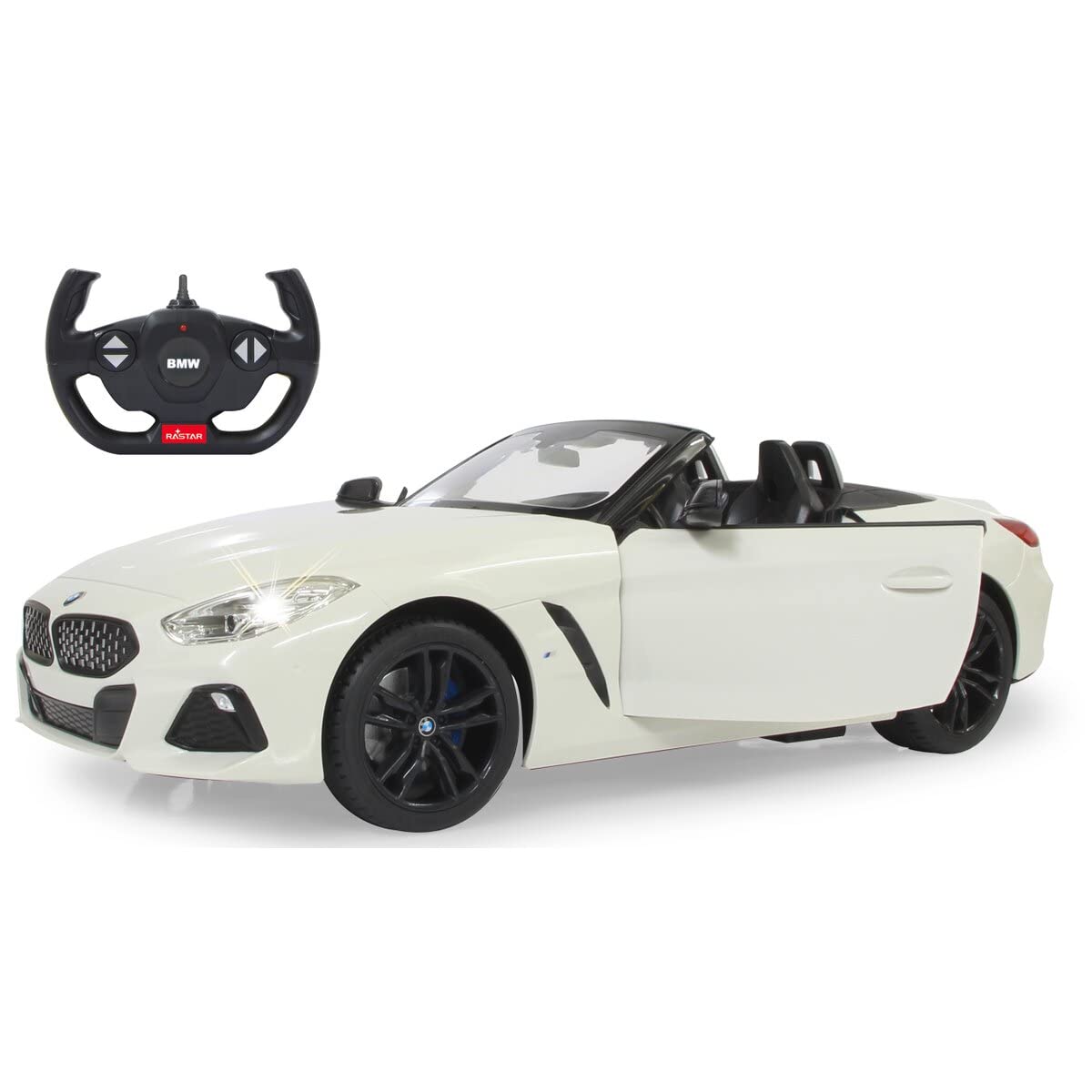 Jamara 405174 BMW Z4 Roadster 1:14 Blanco 2.4GHz Puerta Manual-Licencia Oficial, hasta 1 Hora de Conducción, Aprox. 9 km/h, Perfectamente reproducido, Interior detallado, Luz LED